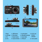 UL Tech 4 Inch Dual Camera Dash Camera - Black - Image 3