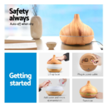 Devanti 300ml 4 in 1 Aroma Diffuser - Light Wood - Image 7