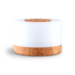 DEVANTI Aroma Diffuser Aromatherapy LED Night Light Air Humidifier Purifier Round Light Wood Grain 500ml Remote Control - Image 3