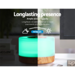 DEVANTI Aroma Diffuser Aromatherapy LED Night Light Air Humidifier Purifier Round Light Wood Grain 500ml Remote Control - Image 5
