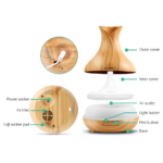 Devanti 400ml 4 in 1 Aroma Diffuser remote control - Light Wood - Image 3
