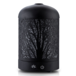 DEVANTI Aroma Diffuser Aromatherapy LED Night Light Iron Air Humidifier Black Forrest Pattern 160ml - Image 6