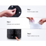 DEVANTI Aroma Diffuser Aromatherapy LED Night Light Iron Air Humidifier Black Forrest Pattern 160ml - Image 5