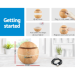 Devanti Aromatherapy Diffuser Aroma Essential Oils Air Humidifier LED Light 130ml - Image 2