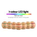 Devanti Aromatherapy Diffuser Aroma Essential Oils Air Humidifier LED Light 130ml - Image 3