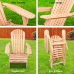 Gardeon Adirondack Outdoor Chairs Wooden Sun Lounge Patio Furniture Garden Natural - Image 6