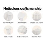 Gardeon 5PC Adirondack Outdoor Table and Chairs Wooden Sun Lounge Patio Furniture White - Image 4