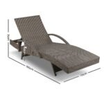 Gardeon Sun Lounge Wicker Lounger Outdoor Furniture Beach Chair Patio Adjustable Cushion Grey&Beige - Image 2