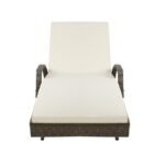 Gardeon Sun Lounge Wicker Lounger Outdoor Furniture Beach Chair Patio Adjustable Cushion Grey&Beige - Image 3