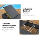 Gardeon Sun Lounge Wicker Lounger Outdoor Furniture Day Bed Adjustable Rattan Garden Cover - Image 4