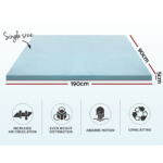Giselle Bedding Cool Gel Memory Foam Mattress Topper w/Bamboo Cover 5cm - Single - Image 2