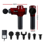 Everfit Massage Gun 6 Heads Electric Massager LCD Vibration Percussion Relief - Image 2
