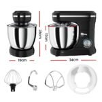 Devanti 3in1 Stand Mixer 8 Speed 5L Mix Master 400W Black - Image 2