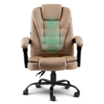 Artiss Massage Office Chair PU Leather Recliner Computer Gaming Chairs Espresso - Image 3