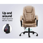Artiss Massage Office Chair PU Leather Recliner Computer Gaming Chairs Espresso - Image 6