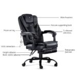 Artiss 2 Point Massage Office Chair PU Leather Footrest Black - Image 3