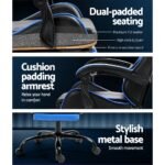 Artiss 2 Point Massage Gaming Office Chair Footrest Blue - Image 6