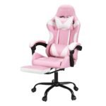 Artiss 2 Point Massage Gaming Office Chair Footrest Pink - Image 7