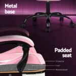 Artiss 2 Point Massage Gaming Office Chair Footrest Pink - Image 6