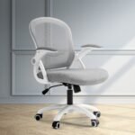 Artiss Office Chair Mesh Computer Desk Chairs Mid Back Work Home Study Grey - Image 2