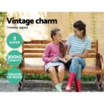Gardeon Outdoor Garden Bench Wooden 3 Seat Wagon Chair Lounge Patio Furniture - Image 4