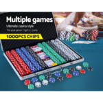 Poker Chip Set 1000PC Chips TEXAS HOLD'EM Casino Gambling Dice Cards - Image 3