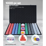 Poker Chip Set 1000PC Chips TEXAS HOLD'EM Casino Gambling Dice Cards - Image 6