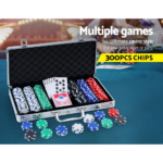 Poker Chip Set 300PC Chips TEXAS HOLD'EM Casino Gambling Dice Cards - Image 3