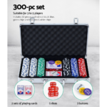 Poker Chip Set 300PC Chips TEXAS HOLD'EM Casino Gambling Dice Cards - Image 6