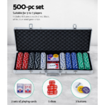Poker Chip Set 500PC Chips TEXAS HOLD'EM Casino Gambling Dice Cards - Image 2