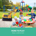 Keezi Kids Ride On Excavator - Yellow - Image 6