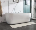 Luxury Freestanding Acrylic Bathtub with Faucet & Massage Jets - Image 2