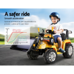 Rigo Kids Ride On Bulldozer Digger Electric Car Yellow - Image 3