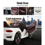 Bentley Kids Ride On Car Licensed Electric Toys 12V Battery Remote Cars White - Image 13