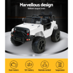 Rigo Kids Ride On Car Electric 12V Car Toys Jeep Battery Remote Control White - Image 13