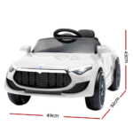 Rigo Kids Ride On Car Electric Toys 12V Battery Remote Control White MP3 LED - Image 2