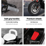 Rigo Kids Ride On Motorbike Motorcycle Toys Black White - Image 6