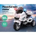 Rigo Kids Ride On Motorbike Motorcycle Car White - Image 3