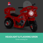 Rigo Kids Ride On Motorbike Motorcycle Car Red - Image 4