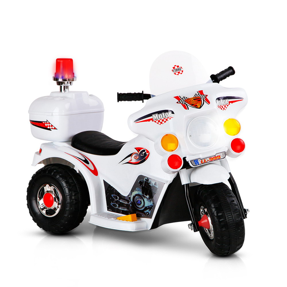 RCAR-MBIKE-WH-00 Rigo Kids Ride On Motorbike Motorcycle Car Toys White - Image 1