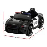 Rigo Kids Ride On Car Electric Patrol Police Cars Battery Powered Toys 12V Black - Image 2