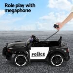 Rigo Kids Ride On Car Electric Patrol Police Cars Battery Powered Toys 12V Black - Image 5