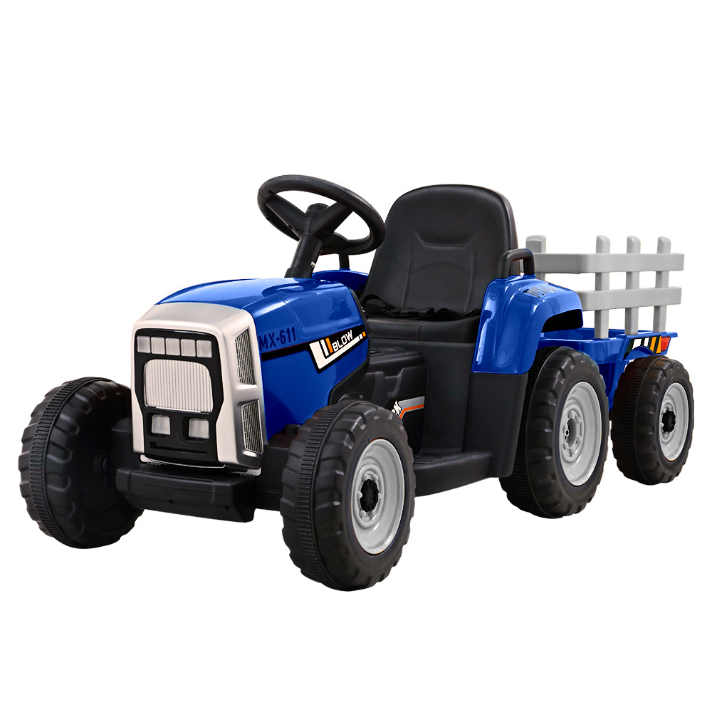 RCAR-TRACTOR-BU-00 Rigo Ride On Car Tractor Toy Kids Electric Cars 12V Battery Child Toddlers Blue - Image 1