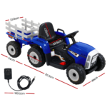 Rigo Ride On Car Tractor Toy Kids Electric Cars 12V Battery Child Toddlers Blue - Image 4