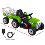 Rigo Ride On Car Tractor Toy Kids Electric Cars 12V Battery Child Toddlers Green - Image 2