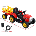 Rigo Ride On Car Tractor Toy Kids Electric Cars 12V Battery Child Toddlers Red - Image 8