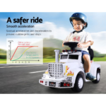 Ride On Cars Kids Electric Toys Car Battery Truck Childrens Motorbike Toy Rigo White - Image 9