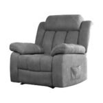 Artiss Recliner Chair Electric Massage Chair Velvet Lounge Sofa Heated Grey - Image 7