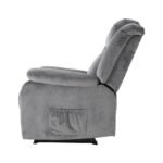 Artiss Recliner Chair Electric Massage Chair Velvet Lounge Sofa Heated Grey - Image 3