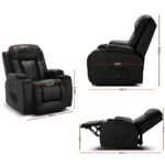 Artiss Recliner Chair Electric Heated Massage Chairs Faux Leather Cabin - Image 2